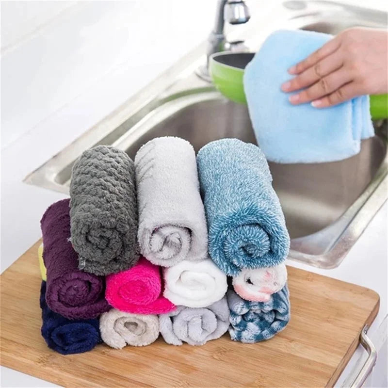 Thin Microfibre Washing Cloths Dishcloths Rag Absorbent Towel Bamboo Fiber House Cleaning Cloths Napkins Cleaner Kitchen Gadgets