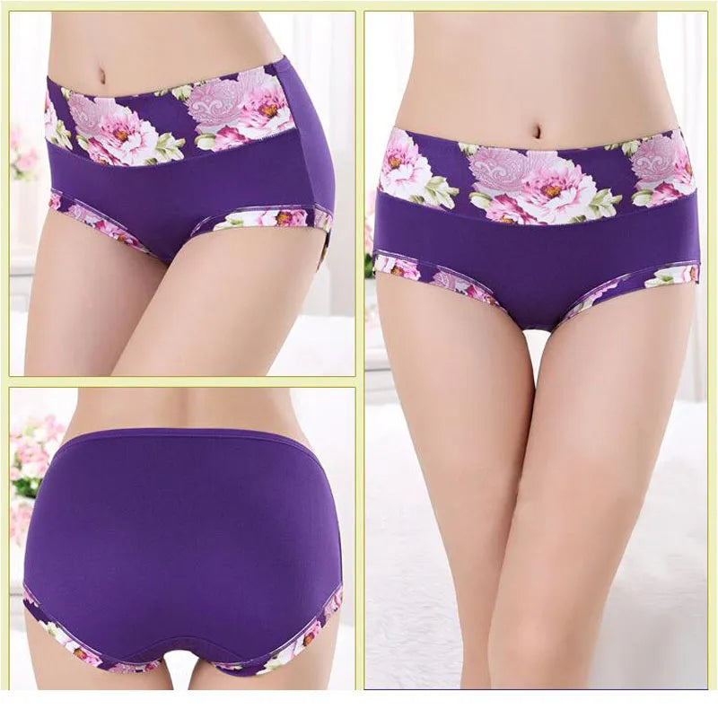 5Pcs Print Panties Women's Underwear Cute Cotton Panties Plus Size Briefs Girl Ladies Lingeries Panty Sexy Underpants For  Women