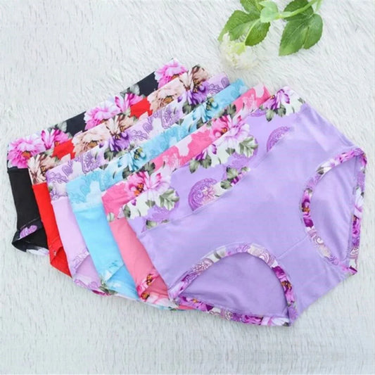 5Pcs Print Panties Women's Underwear Cute Cotton Panties Plus Size Briefs Girl Ladies Lingeries Panty Sexy Underpants For  Women