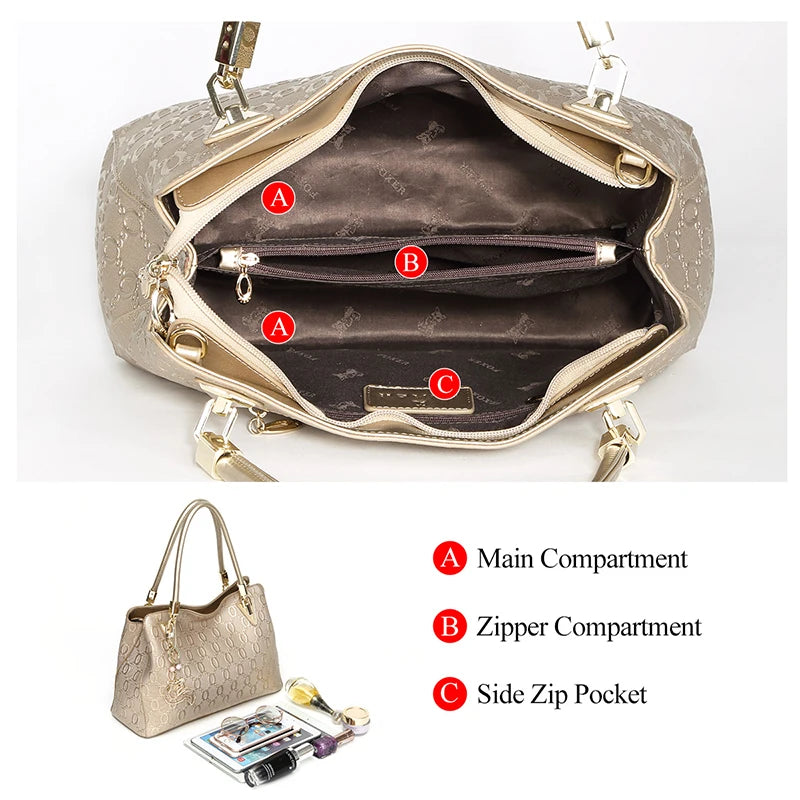 FOXER Women Big Cowhide Shoulder Bag Female Split Leather Handbag Fashion Lady Tote Large Capacity Top Handle Bag