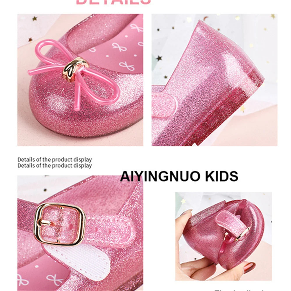 2022 New Spring Fashion Girls Princess Children's Shoes Casual Kids Bow Anti-slip Jelly Beach Sandals детская обувь DD027