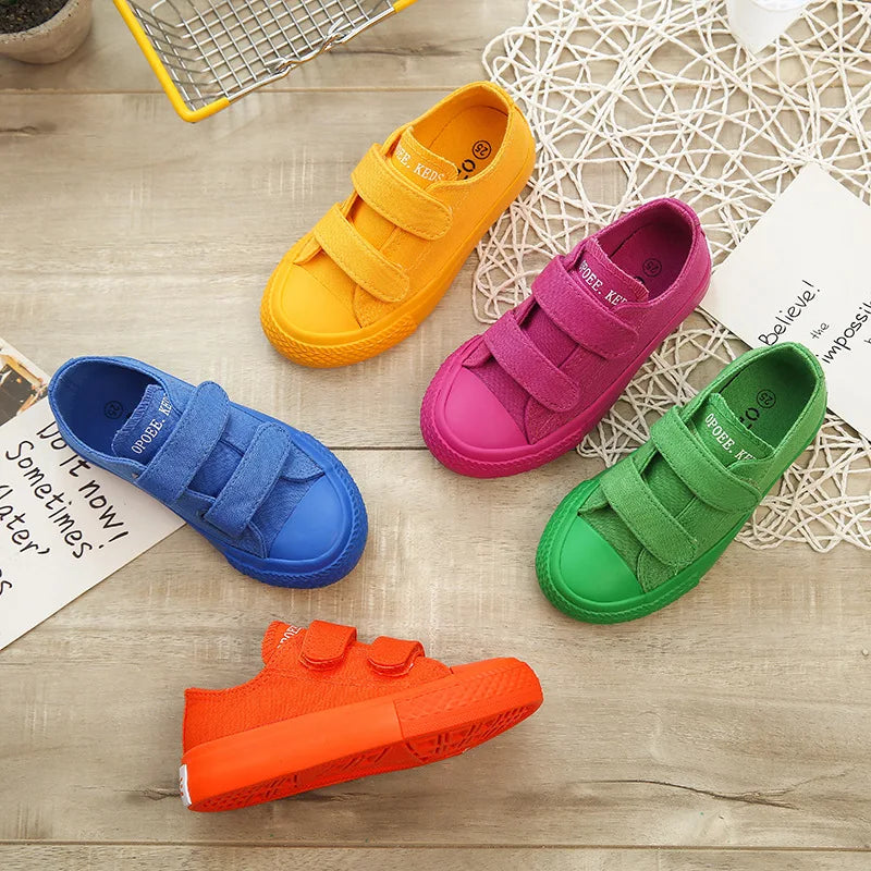 2023 New Autumn Kids Canvas Shoes Breathable Boys Girls Fashion Sneakers Children Candy Color Sport Shoes Chaussure Enfant