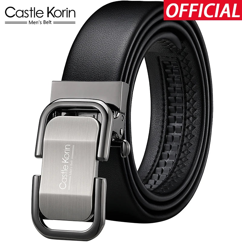 Men's belt real cowhide automatic buckle young people trend new alloy buckle genuine belt for men