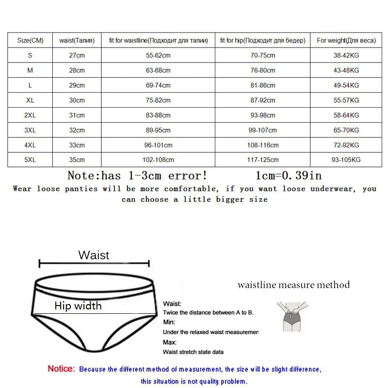 5Pcs Print Panties Women's Underwear Cute Cotton Panties Plus Size Briefs Girl Ladies Lingeries Panty Sexy Underpants For  Women