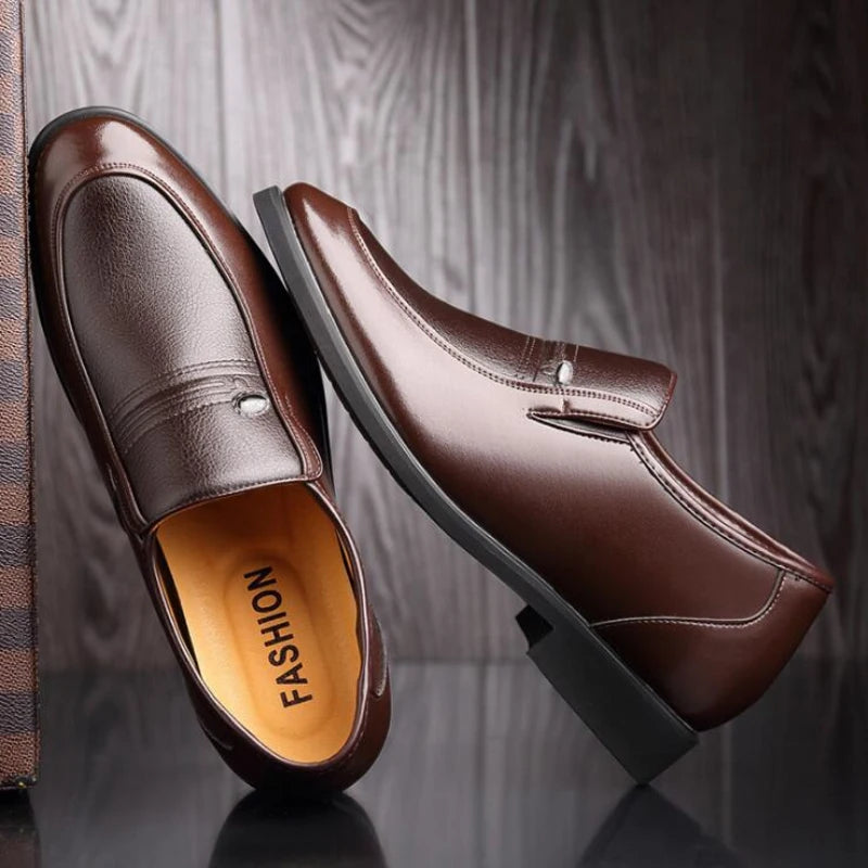 Increased 6 cm Men Formal Shoes Hidden Heel Men's Wedding Oxfords Heighten Tall Male Dress Leather Footwear