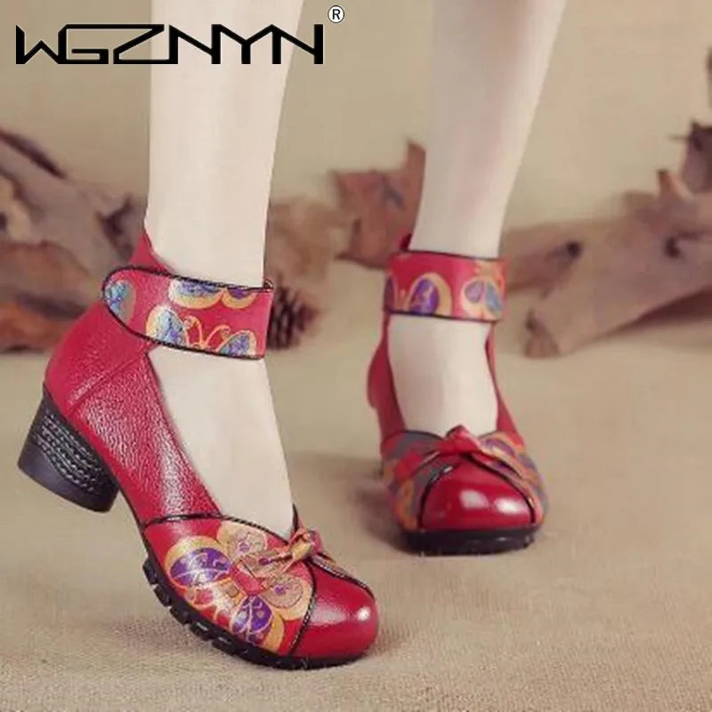 NEW  Women Pumps Casual Style Square Med Heel Spring Elegant Shallow Ladies Thick with Shoes Womens Platform Heels Women Shoes