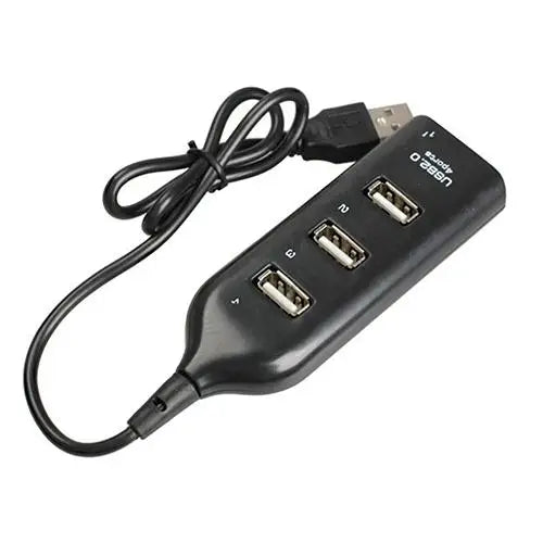 4 Port Splitter Multiple Expander High Speed Mini USB 2.0 Hub Socket Adapter Black for Laptop PC Notebook Computer Accessories