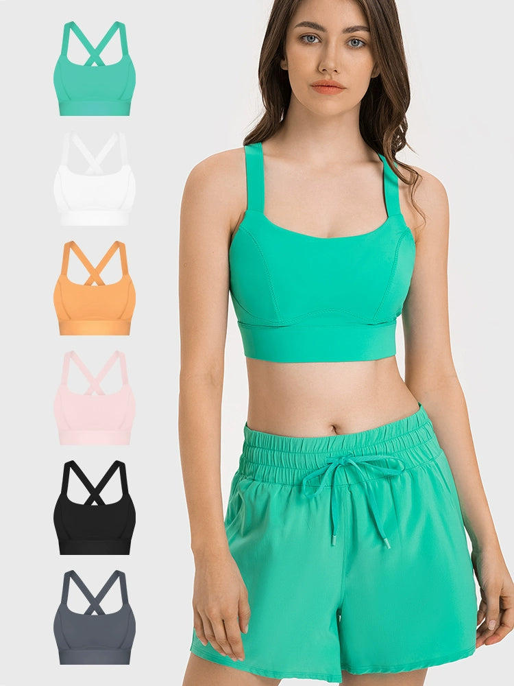 Cross One-Piece Buckle Quick-Dry Yoga Fixed Chest Pad
