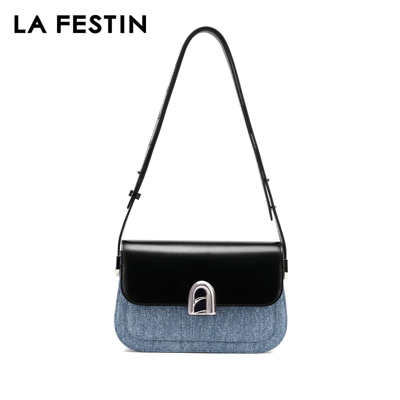 LA FESTIN Original New 2024 Ladies Leather Bag Crossbody Shoulder Bag Women's bag Handbag A-line Door Series Luxury Products