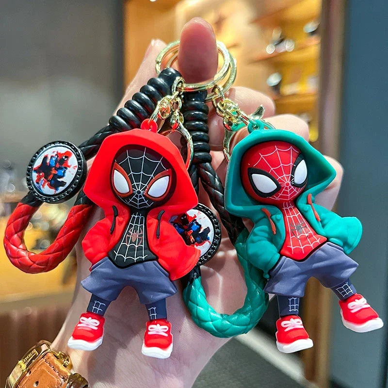 Marvel Spider-Man Fashion Keychain Cute Anime Cartoon Girl&Child Portable Charm Key Ring Toys Room Decoration Holiday Gifts