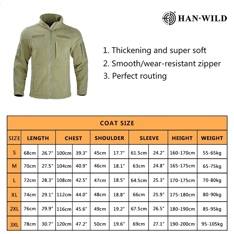 Fleece s Military Clothing Airsoft Mens Tactical Fleece Soft Safari Full-Zip Up Outdoor Windproof Hooded Work Coat