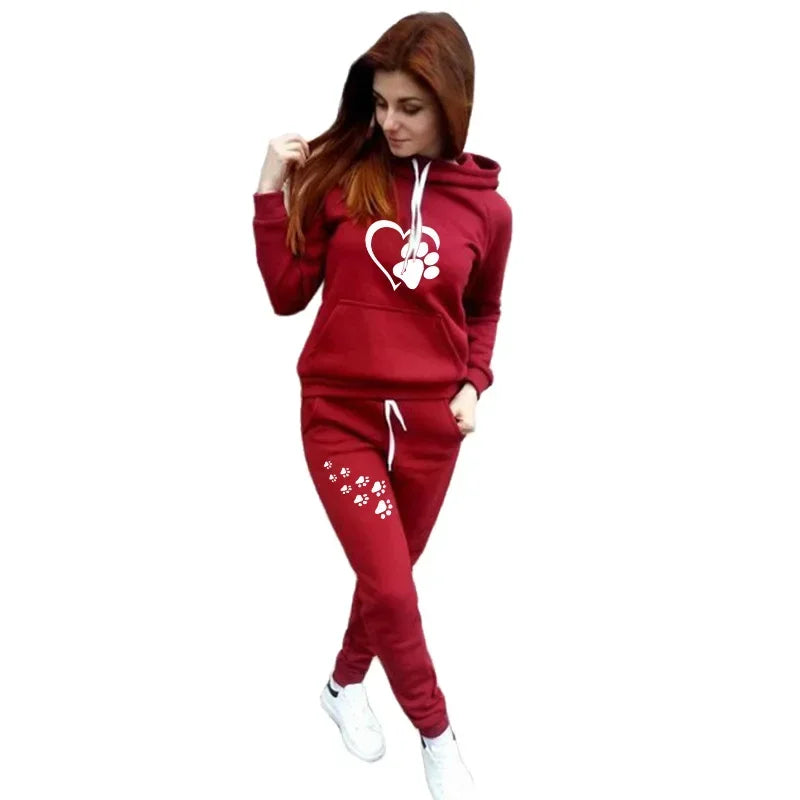 Ladies Tracksuits Autumn Winter Hoodies and Sweatpants 2Piece Sets Fashion Sweatshirts Jogging Suits Female Sportswear Outfits