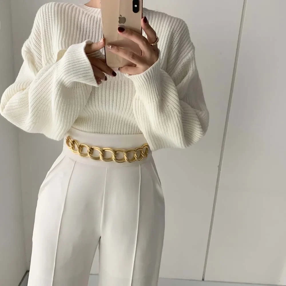 2023 Women Knit White Y2K Bolero 2 Piece Sweater Shrug Ladies Long Sleeve Fall Outfit Clothes Knit Wear Shrug Sweater Cardigan