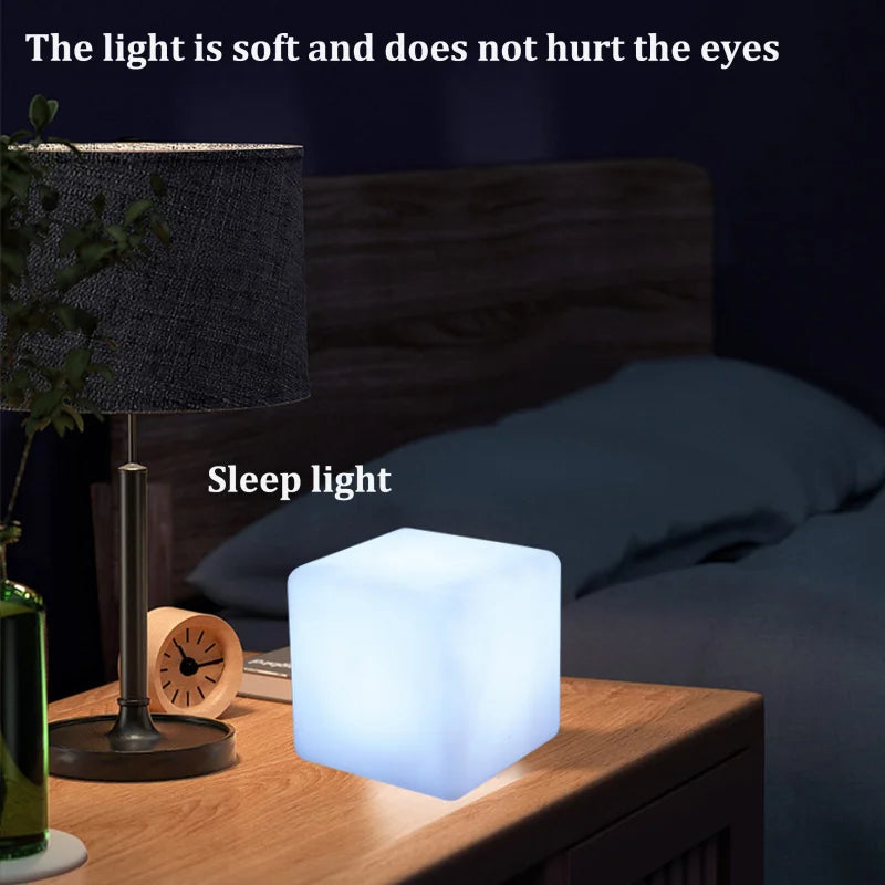 LED Cube Table Lamp 16 Colors Dimmable Bedside Atmosphere Light Party Holiday Bedroom Night Lights KTV Bar Decoration Desk Lamp