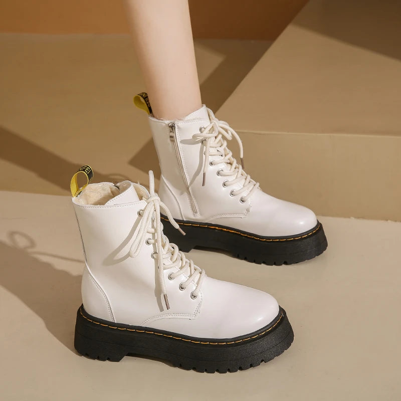 Snow Boots For Women Shoes Winter Footwear Boots-Women Ankle Lolita Rock 2024 Ladies Retro Boots Women New 2024 Female Shoes Aus