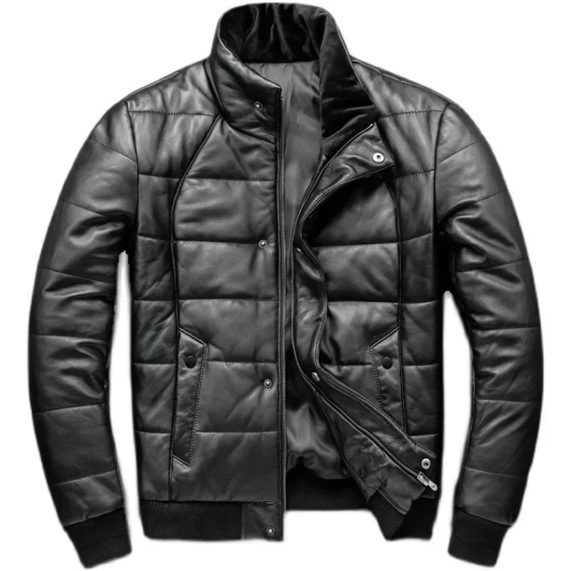 Genuine Leather Jacket Men Down Cotton-padded Parkas Men’s Real Sheepskin Coats Man Slim Thick Winter Jackets 2025 New Jaqueta