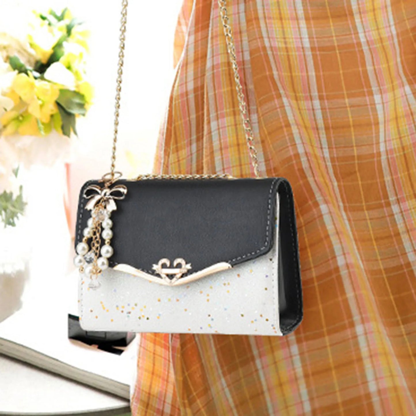 Women Diamonds Shoulder Bags Rhinestone Handbag PU Leather Flap Bag Female Large Capacity Casual Crossobdy Clutch Bag Fashion