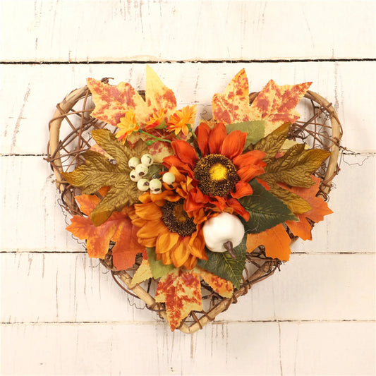 Fall Wreath, Autumn Maple Leaf Thanksgiving Door Wreath For Halloween Decoration Christmas Ornaments Festive Party Supplies 2024