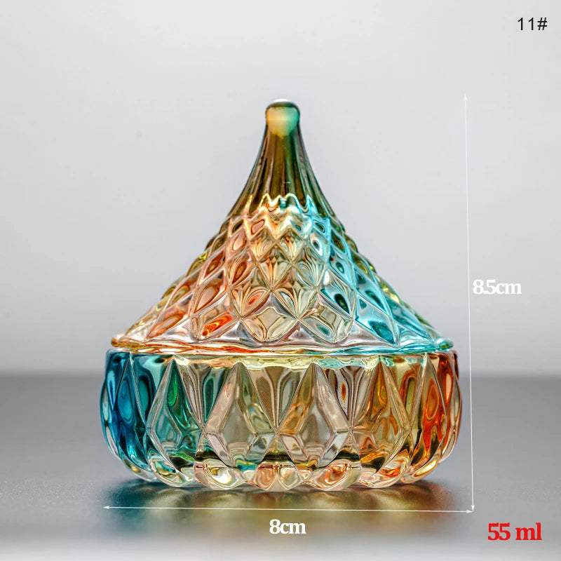 1PC Transparent Colorful Crystal Glass Acrylic Powder Liquid Relief Nail Cup Dappen Dish Lid Bowl Holder Equipment Nail Art Tool