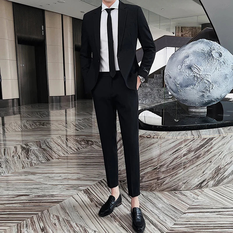 2023 Latest Coat Pants Designs Men Suits Wedding Suit Dresses Slim Fit Groom Best Male Tuxedo 2 Pieces Costume Homme S-4XL