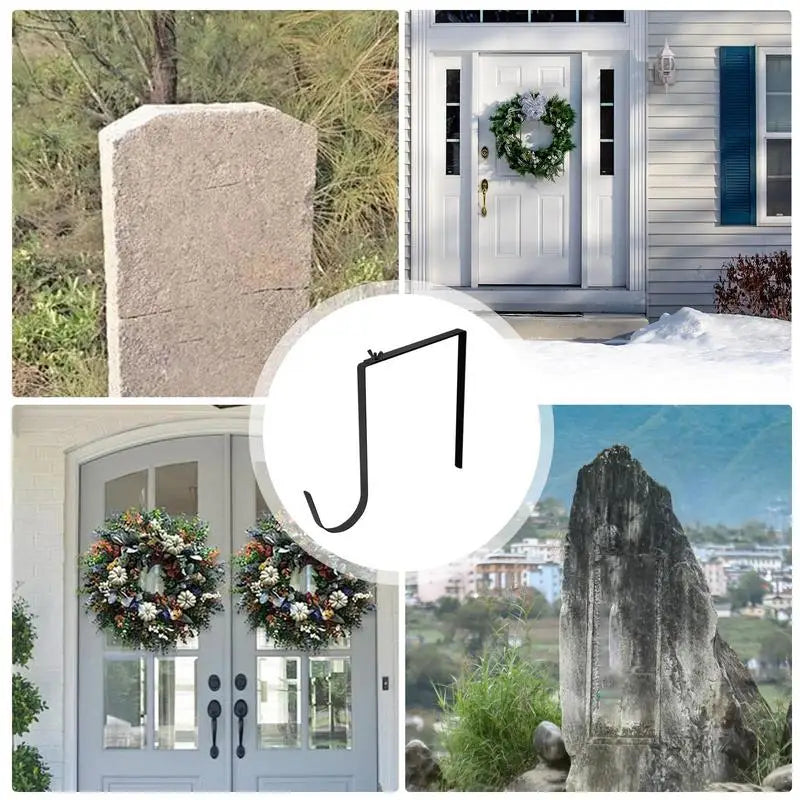 Wreath Stand Metal Cemetery Wreath Stand Fall Halloween Memorial Day Decor Hook 6-11inch Over Door Hanger Flower Holder For