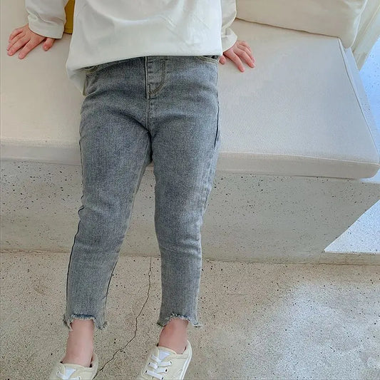 Jeans For Girls Solid Color Jeans Kids Girl Spring Autumn Jeans Kid Casual Style Children's Jeans Clothes