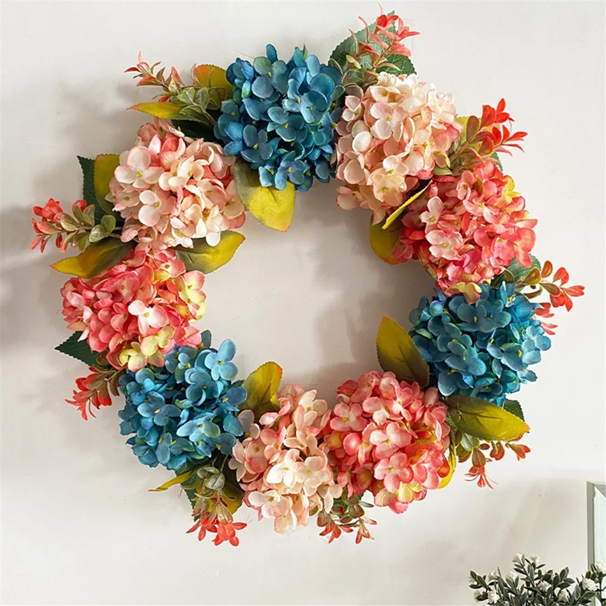 Fall Wreaths for Front Door, Hydrangea Wreath for Wall Window Party Wedding Decor Indoor , Artificial Fall Doors Wreath