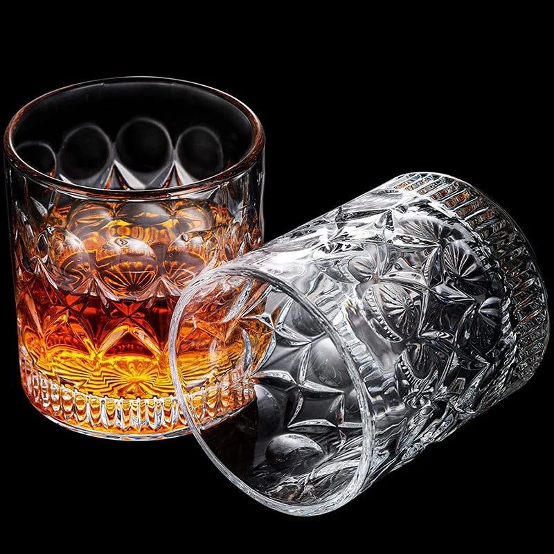 Old Fashioned Whiskey Glasses,Rocks Glass for Drinking Rum,Scotch,Bourbon 9.5 oz-Set of 4