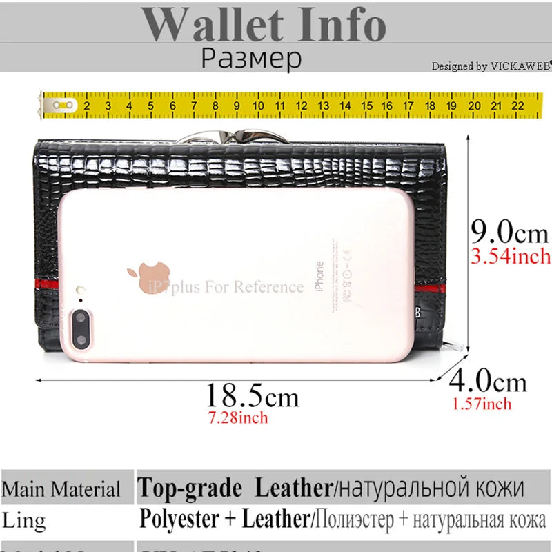 Free Gift Leather Women Wallet Patchwork Multifunction Thick Clutch Big Hasp Ladies Purses Female Card Holder Zipper Phone Bag