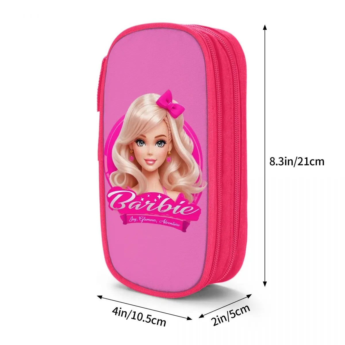 Pink Barbie Girl Barbie Doll Pencil Cases Fashion Pen Bags Student Large Storage School Supplies Zipper Pencilcases