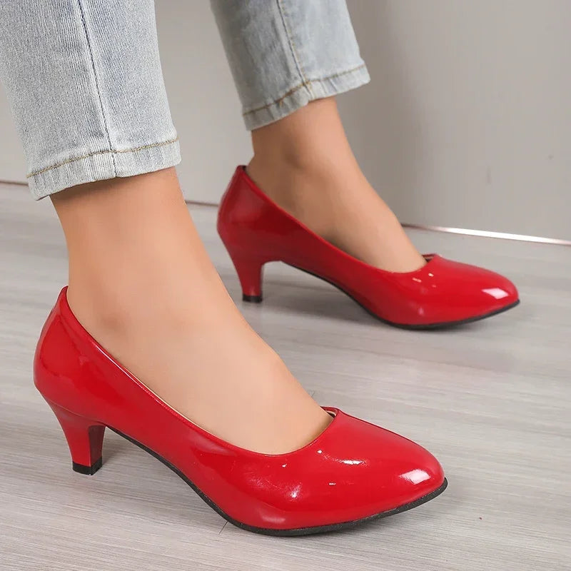 New Women High Heels Nude Shallow Mouth Pumps Fashion Shoes Office Work Party Shoes Ladies Wedding Shoes Solid Color Heels Women