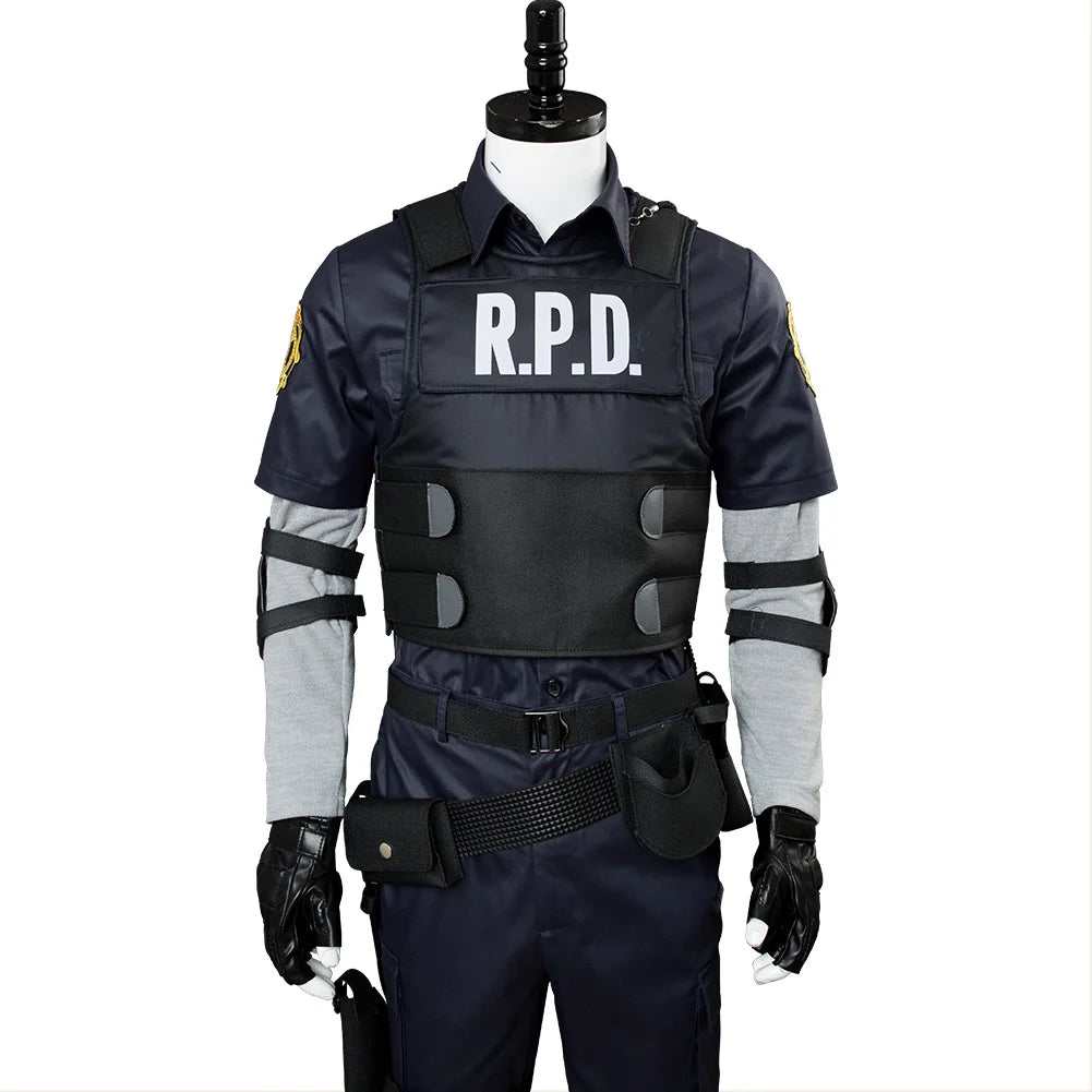 Leon S Kennedy Evil Cosplay Biohazard Resident 4 Remake Costume Men Disguis Jacket Coat Tops Pants Outfits Halloween Party Suit