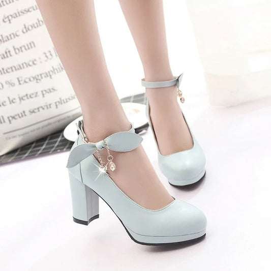 2022 New Style Hot Sell Bowknot Women Pumps Classic Patent Leather High Heels Shoes Party Wedding Shoes Ladies Lolita Pumps