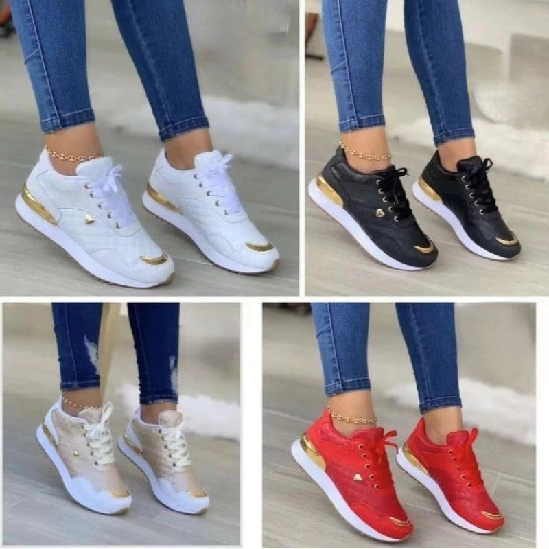 Sneakers Women Lace Up Flats Ladies Outdoor Running Walking Shoes Comfortable Breathable Female Footwear Big size zapatos mujer