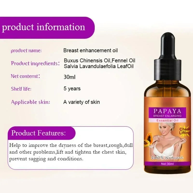 Aichun Beauty Papaya Chest Massage Lifting Breast Oil Enhancement Repair Lift Up Firm Moisturizing Essential Oil Chest Care