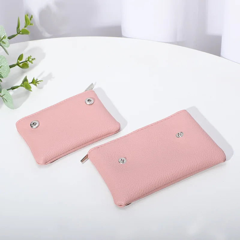 Purse Ladies New Solid Color Double Detachable Coin Purse PU Leather Card Coin Key Storage Bag Wholesale