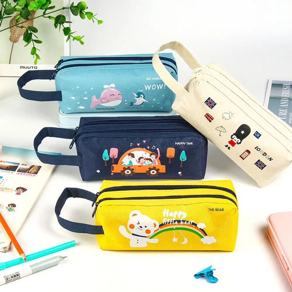 Accessories Large Capacity School Supplies Marble Pattern Writing Supplies Cartoon Pen Bag Zipper Pouch Pencil Case Pencil Bag