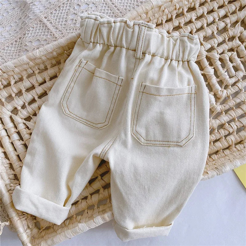 Baby jeans spring and fall new boys' baby long pants 0 to 4 years old boys' and girls' baby casual pants fashion children's wear