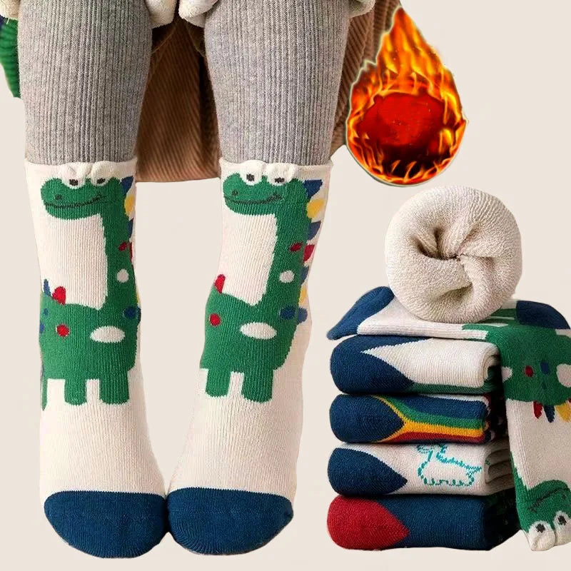 Winter Socks Baby Socks 5 Pairs /bag Warm Cotton Cartoon Socks Kids Girls Boys Thicken Sock