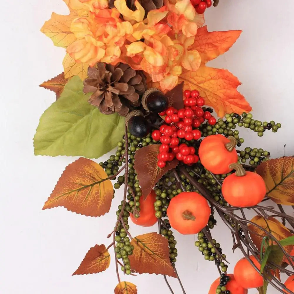 Fall Wreath Vibrant Fall Wreath Vibrant Fall Harvest Wreath Mini Pumpkins Berries Ornamental Decor for Front Door Home