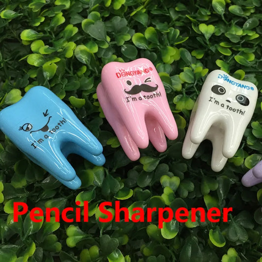 Kawaii Teeth Shape Pencil Sharpener Creative Pencil Cutting Tool Student Stationery Gift Makeup Tool Office School Supply