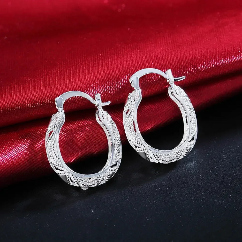 Wholesale Lady 925 Sterling Silver Hoop Women Wedding Earring Jewelry Party Charms Cute Fashion Christmas Gift Nice