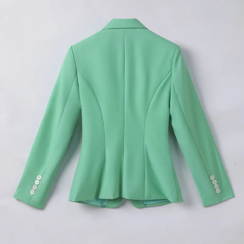 NAVIU Green Suit Fall Jacket For Women Solid Slim Business Blazer Ladies White Coats Korean Office Yellow Blazer Casual Jacket