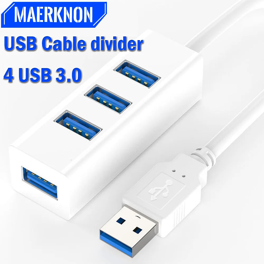 Portable Hub USB 3.0 Multiple Port Expander High-Speed USB Cable Divider USB Splitter Power Adapter For PC Computer Accessories