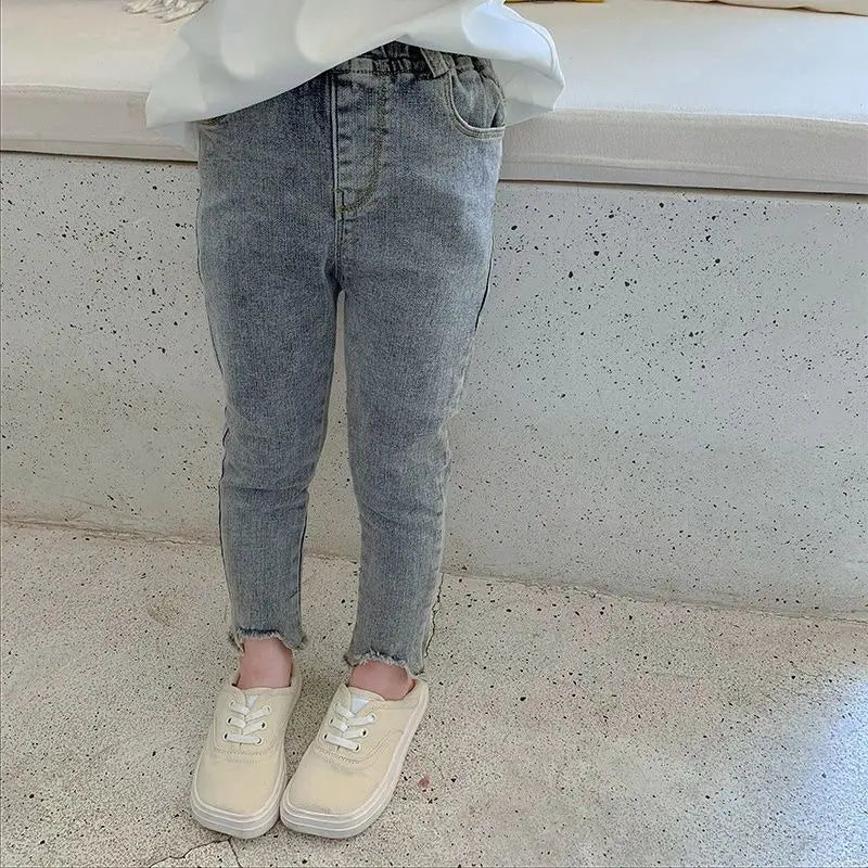 Jeans For Girls Solid Color Jeans Kids Girl Spring Autumn Jeans Kid Casual Style Children's Jeans Clothes