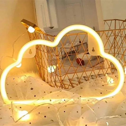 Christmas LED Neon Sign cloud USB or Battery Operated Creative Table Light Home Decor Lamp Night Light For Bedroom Living Room