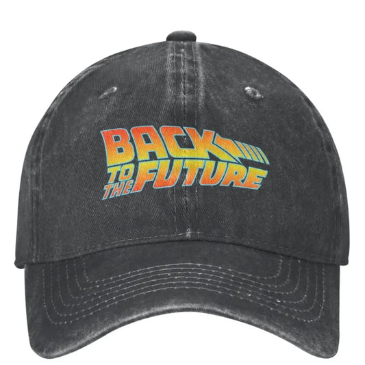 Back To The Future Denim Baseball Cap Popular Logo Unisex-Teens Custom DIY Trucker Hat Outdoor Gym Breathable Baseball Caps