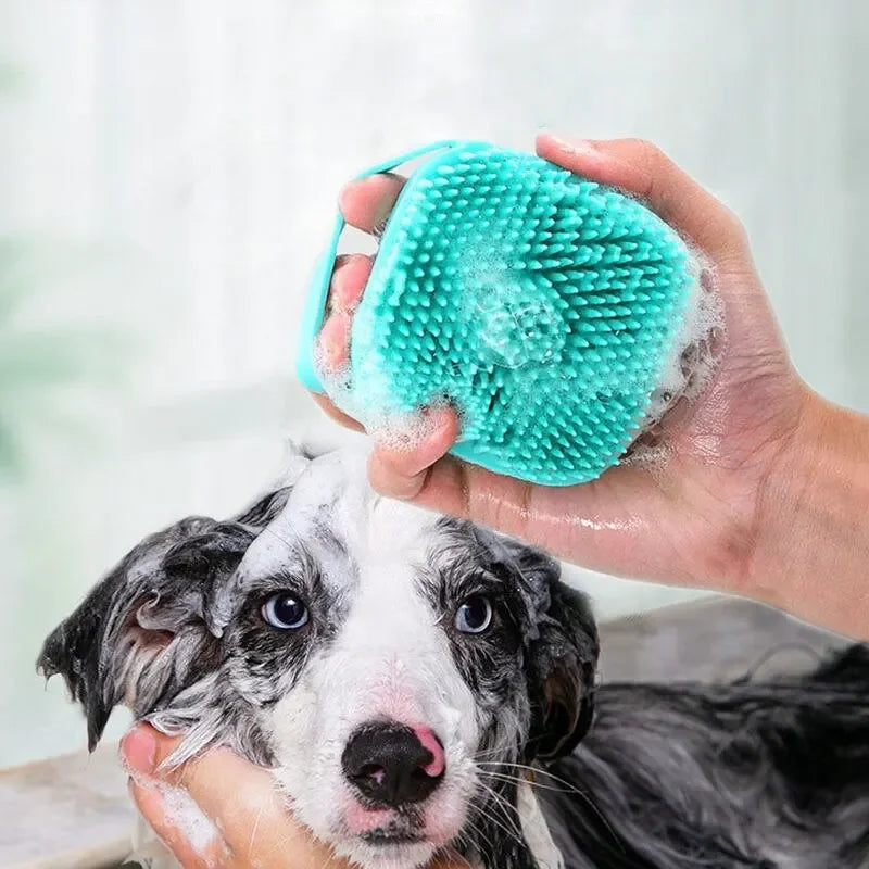 Pet Bathing Brush Soft Silicone Massager Shower Gel Bathing Brush Clean Tools Comb Dog Cat Cleaning Grooming Supplies Pet Items