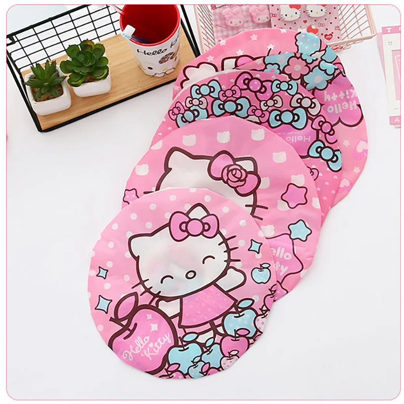 4Pcs Random Pattern Sanrio Hello Kitty Kawaii Anime Waterproof Shower Cap Cute Cartoon Children Bath Hat Lovely Gifts for Girls