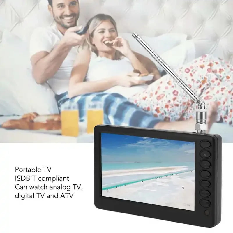 5 Inch Portable TV ISDB TCompliant Rechargeable1080P Mini Digital Television EU Plug portatil digital con wifi smart tv 110‑220V